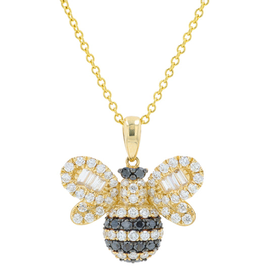 14K YG EFFY .79 CTW Diamond Bee Pendant