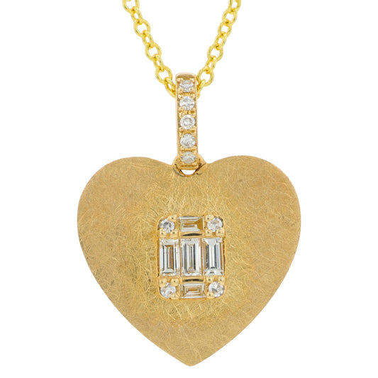 14K YG EFFY .18 CTW Diamond Heart Pendant