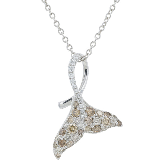 14K WG EFFY .53 CTW Diamond Whale Tail Pendant