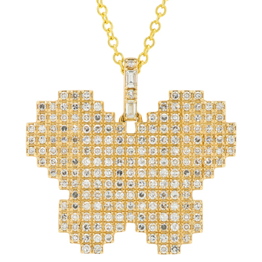 14K YG EFFY .72 CTW Diamond Butterfly Pendant