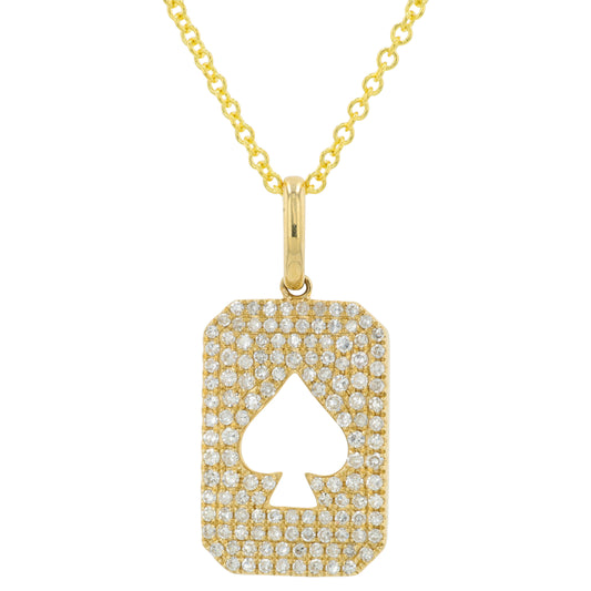 14K YG EFFY .43 CTW Diamond Spade Pendant
