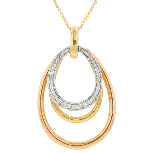 14K Tri-Tone EFFY .15 CTW Diamond Pendant