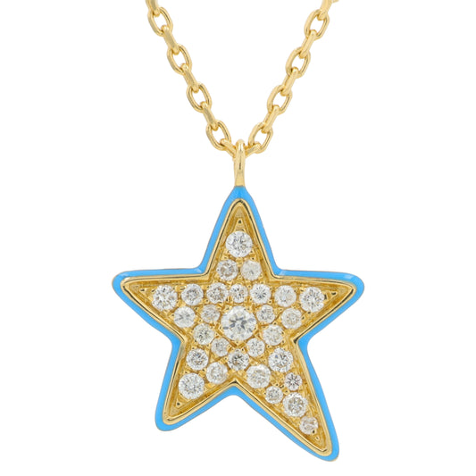 14K YG EFFY Enamel Star Pendant
