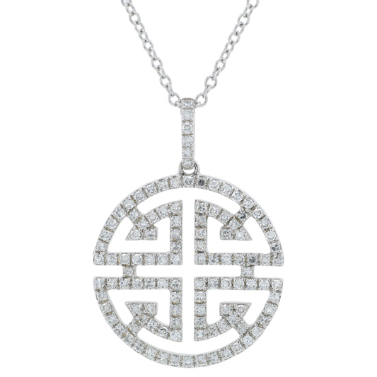 14K WG EFFY .44 CTW Diamond Double Happiness Pendant