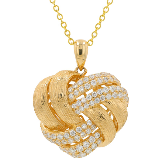 14K YG EFFY .59 CTW Diamond Heart Pendant