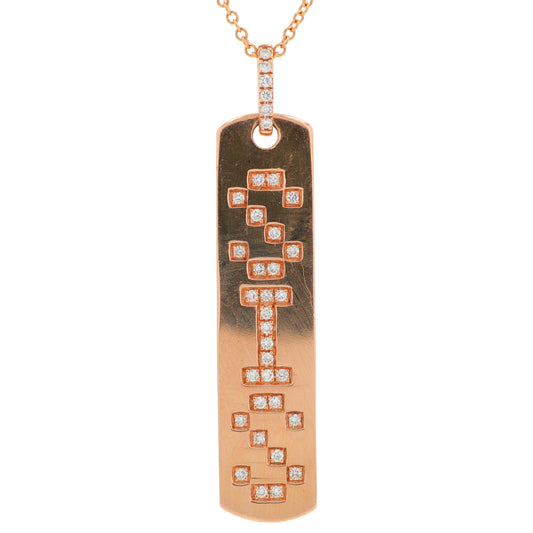 14K RG EFFY .11 CTW Diamond 'SIS' Pendant