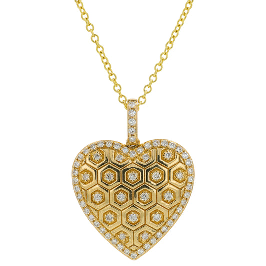 14K YG EFFY .31 CTW Diamond Heart Pendant