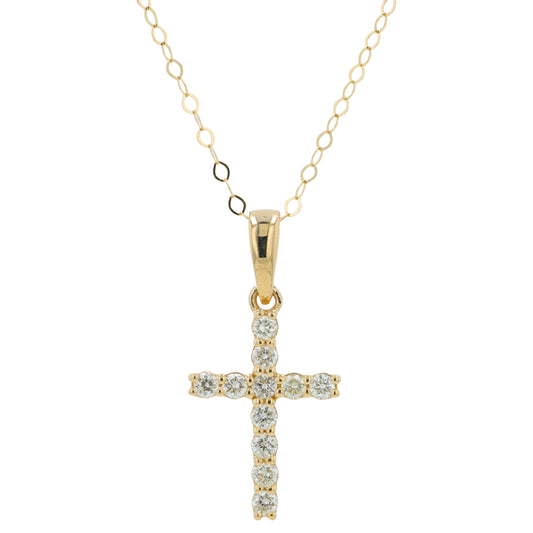 14K .17 CTW Diamond Cross Pendant<p><strong>More Colors Available</p></strong>
