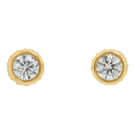 18K YG .50 CT Diamond Studs