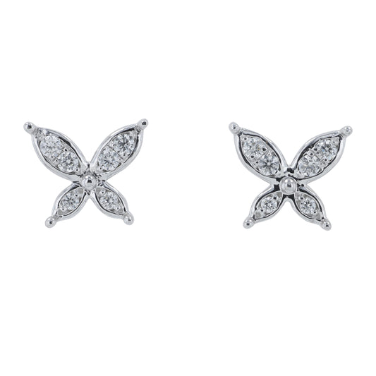 10K .10 CTW Diamond Butterfly Studs<p><strong>More Colors Available</p></strong>