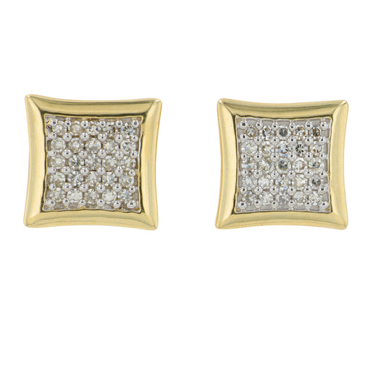 10K YG .25 CT Diamond Cluster Studs