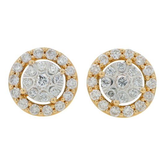 10K YG 1 CTW Diamond Studs