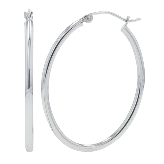 14K WG Oval Hoops
