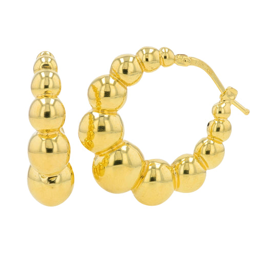 14K YG Bubble Hoops