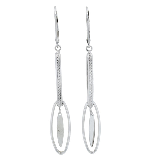 14K WG Oval Link Earrings