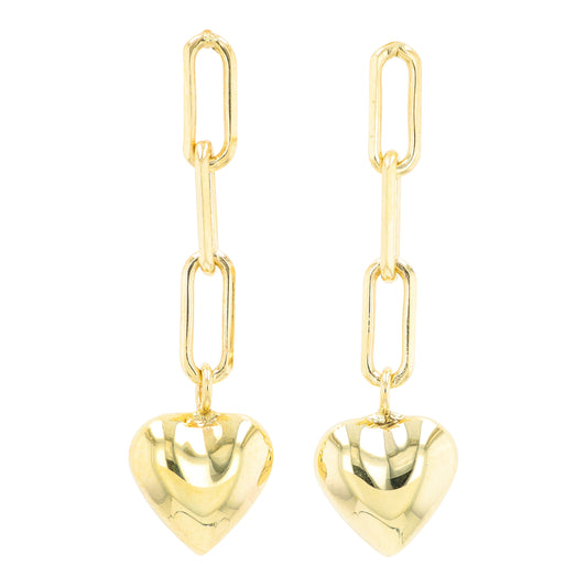 10K YG Heart Drop Earrings