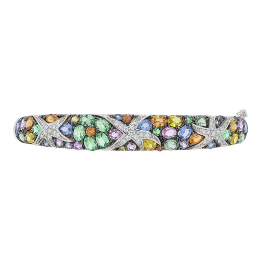 14K WG EFFY 7.63 CTW Multi Sapphire Bangle