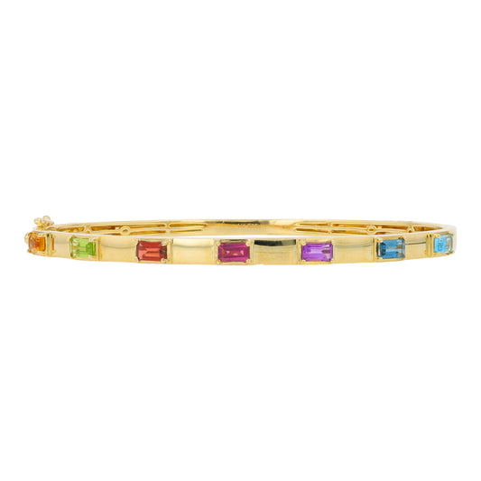 14K YG EFFY 2.20 CTW Multicolor Gemstone Bangle