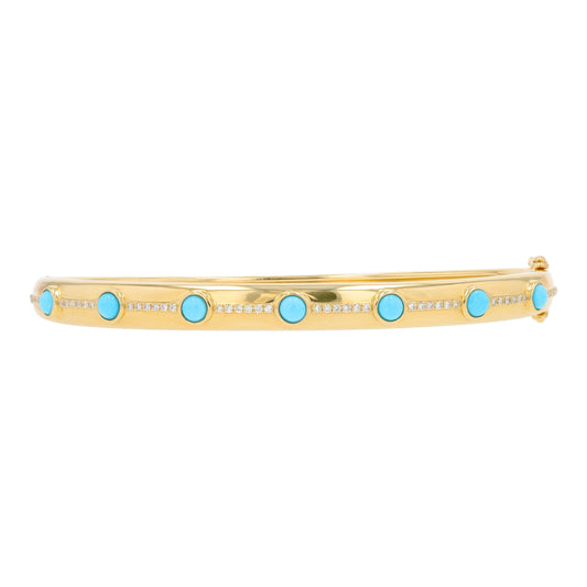 14K YG EFFY 0.90 CTW Turquoise Bangle