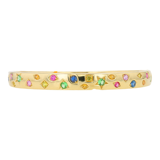 14K YG EFFY 1.76 CTW Multicolor Gemstone Bangle