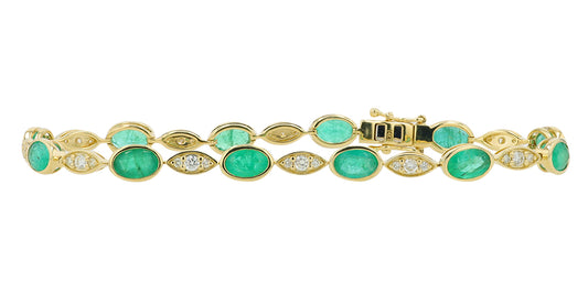 14K YG 5.10 CT Emerald Bracelet