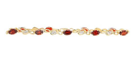 10K YG 5 CT Garnet Bracelet