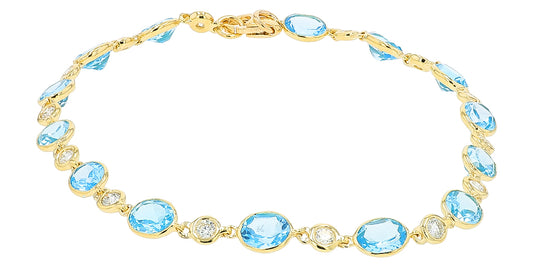 14K YG 6 CTW Swiss Blue Topaz Bracelet