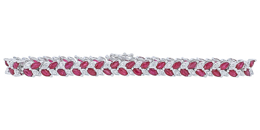 18K WG 7 CTW Ruby Bracelet