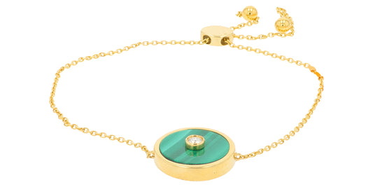 14K YG EFFY 3.90 CT Malachite Bracelet