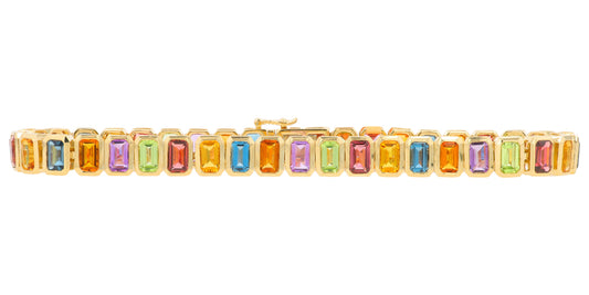 14K EFFY YG 13.60 CTW Multicolor Gemstone Bracelet