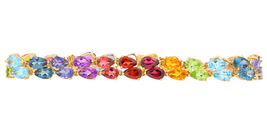 14K YG EFFY 23.40 CTW Multicolor Gemstone Bracelet