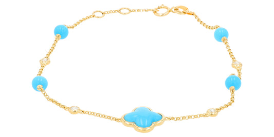 14K YG EFFY 4.75 CTW Turquoise Bracelet