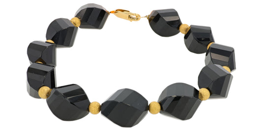 14K YG EFFY 132 CTW Onyx Bracelet