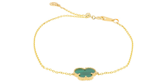 14K YG EFFY 1.60 CT Malachite Butterfly Bracelet