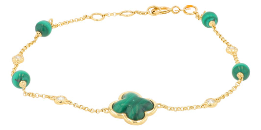 14K YG EFFY 5 CT Malachite Bracelet