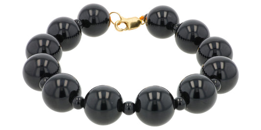 14K YG EFFY 141 CTW Onyx Bracelet