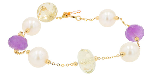 14K YG EFFY 8.80 CTW Multi Gemstone Bracelet