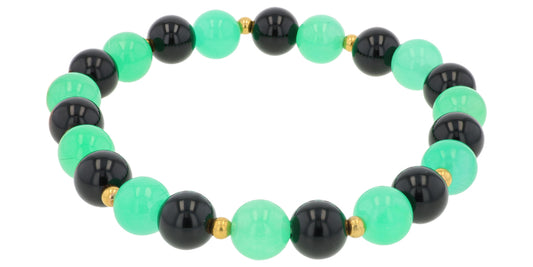 14K YG EFFY 92 CTW Onyx & Jade Bracelet