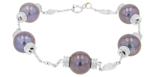 14K WG EFFY Pearl Station Bracelet