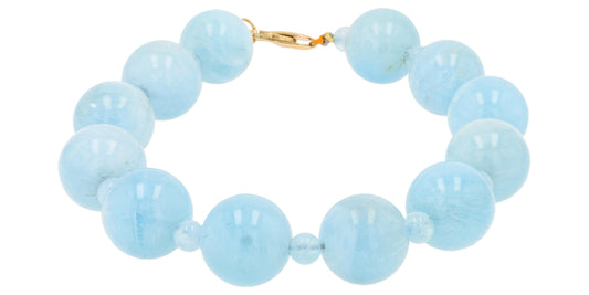14K YG EFFY 143 CT Milky Aquamarine Bracelet