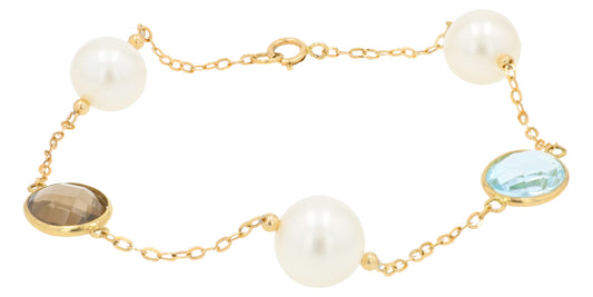 14K YG EFFY 4.90 CTW Multi Gemstone Bracelet