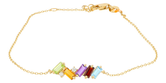14K YG EFFY .60 CTW Multi Gemstone Bracelet