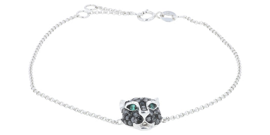 14K WG EFFY Emerald Pather Head Bracelet