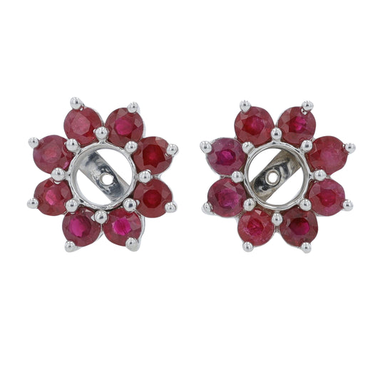 14K WG Ruby Earring Jackets