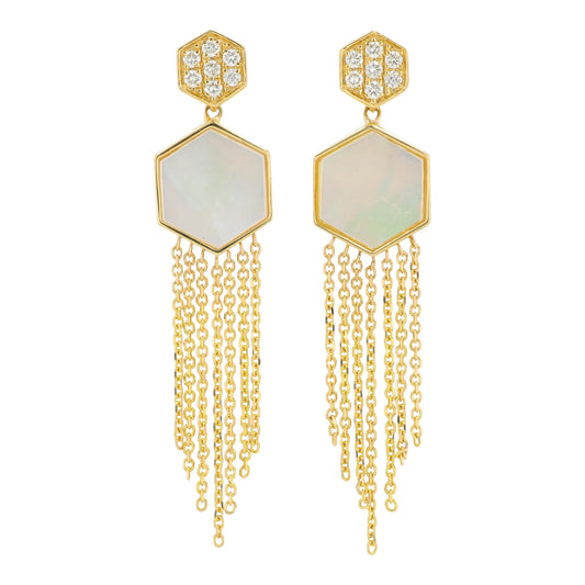 14K EFFY YG Mother of Pearl Earrings