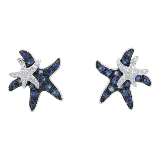 14K WG EFFY .61 CTW Sapphire Starfish Studs