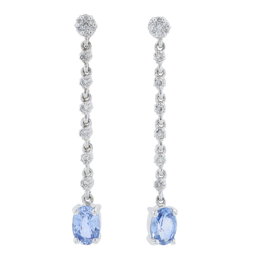 14K EFFY WG 1.90 CT Tanzanite Earrings