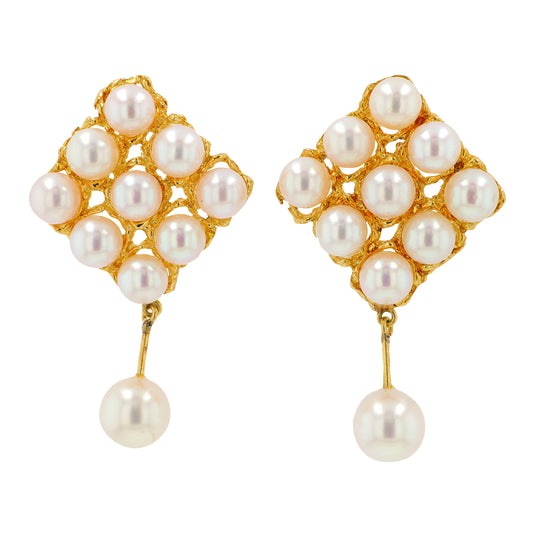 18K YG Pearl Earrings