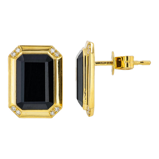 14K EFFY YG 4.20 CTW Black Onyx Earrings