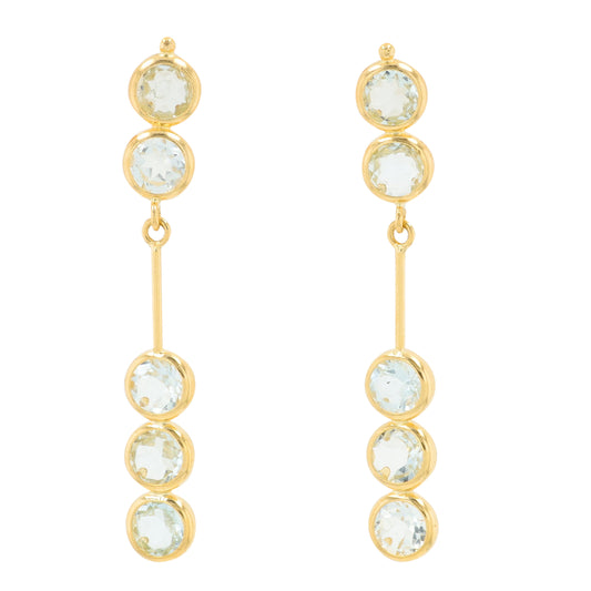 18K YG Aqua Earrings